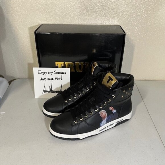 Donald Trump FIGHT FIGHT FIGHT High Top Black Size 11 M Sneakers 2439/4700